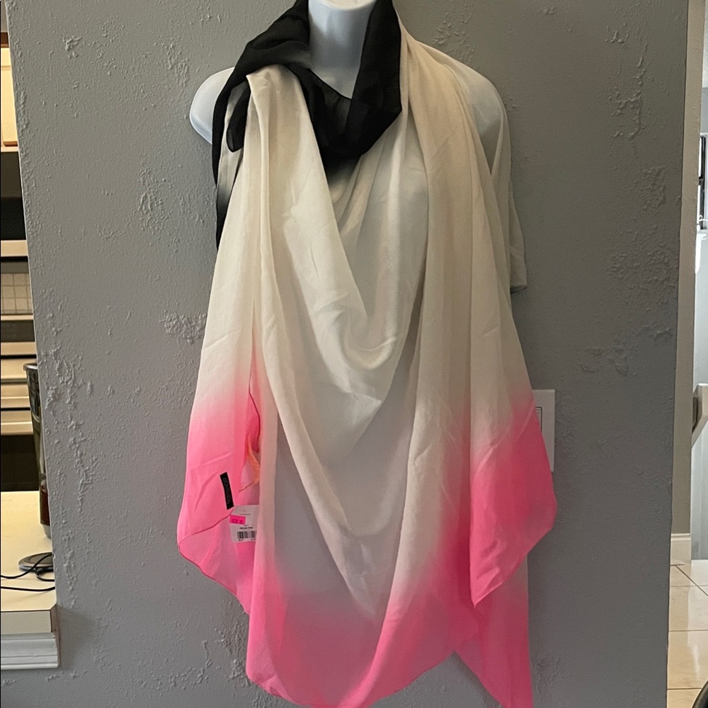 Topshop Pink and White Ombre Scarf